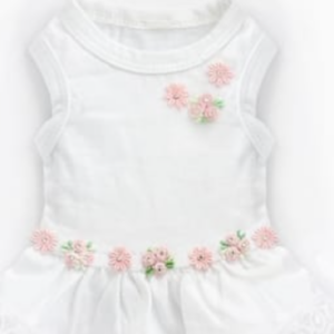 Daisy Trio Dress in White and Pink